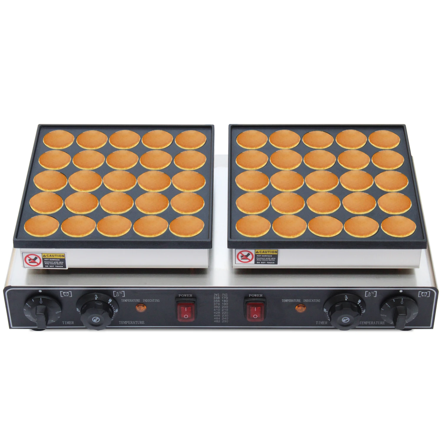 Commercial 110v/220v Pancake Machine 50 Holes doubled-head Dutch Poffertjes Grill Mini Pancake Maker  Dorayaki Griller