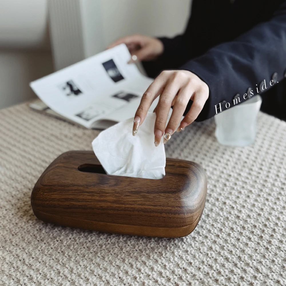 

ins Nordic minimalist premium sense solid wood magnetic paper storage paper box