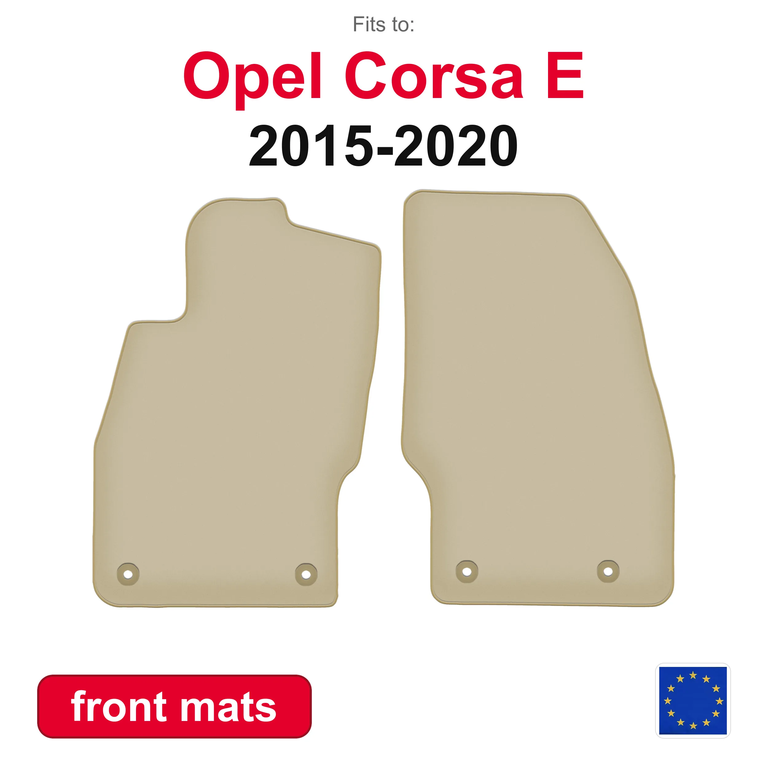 PREMIUM auto vloermatten voor Opel Corsa D hatchback (2006-2015) -beige 2 stuks auto vloermatten set