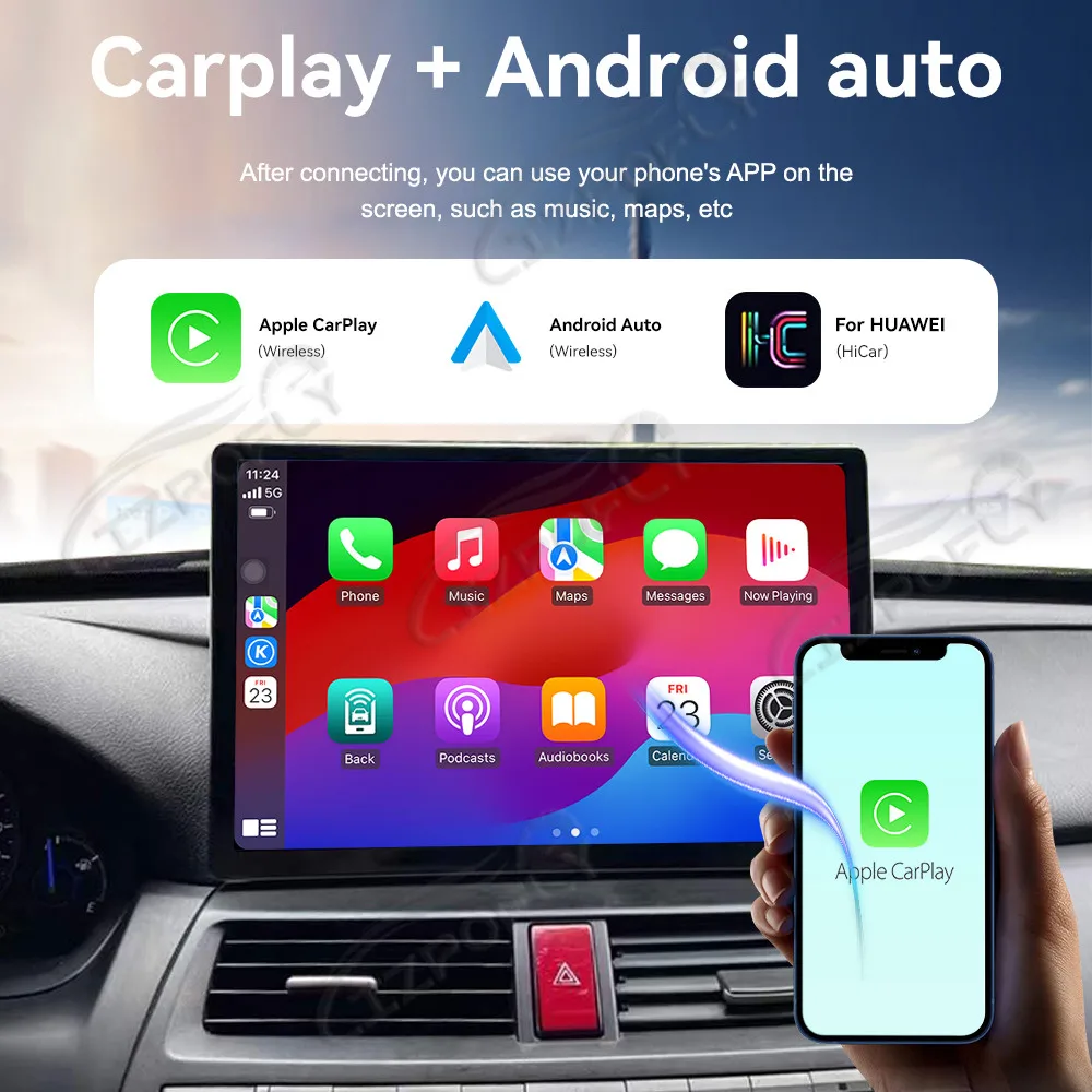 

13,3-дюймовый автомобильный радиоприемник Android 13 CarPlay для Honda Accord VIII 2008-2013, мультимедийный плеер с сенсорным экраном, GPS-навигация, головное устройство