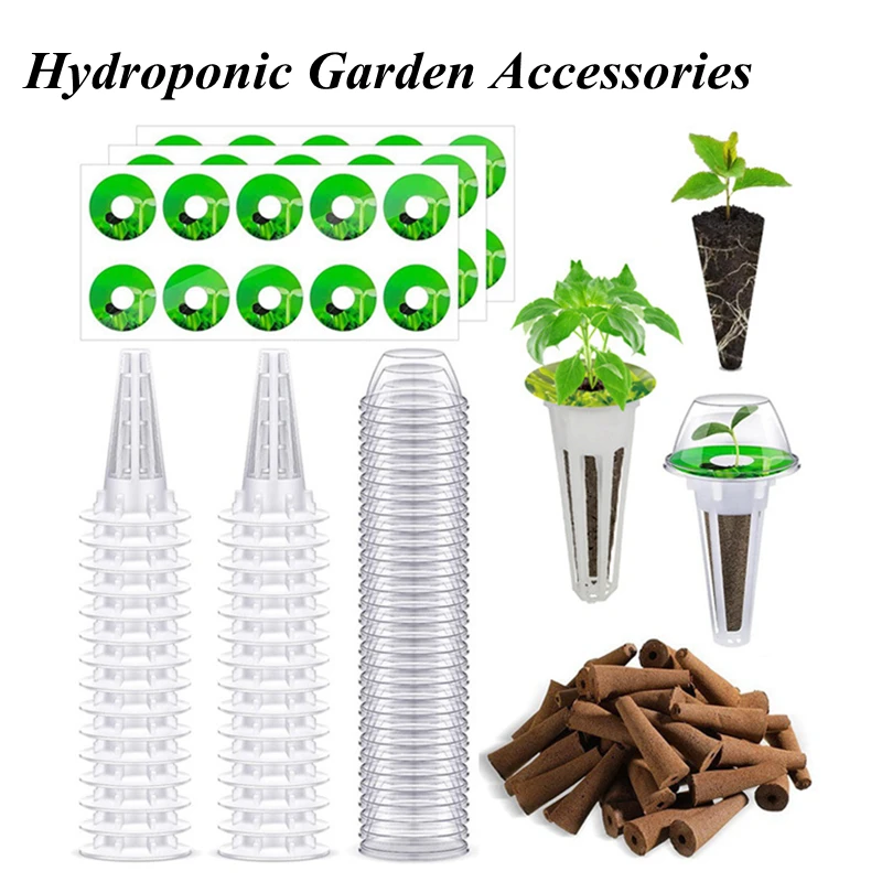 

120Pcs Planting Soilless Growing System Accessories Set Garden Plants Basket Grow Sponge Seed Pod Kit Hydroponics Starter Ki