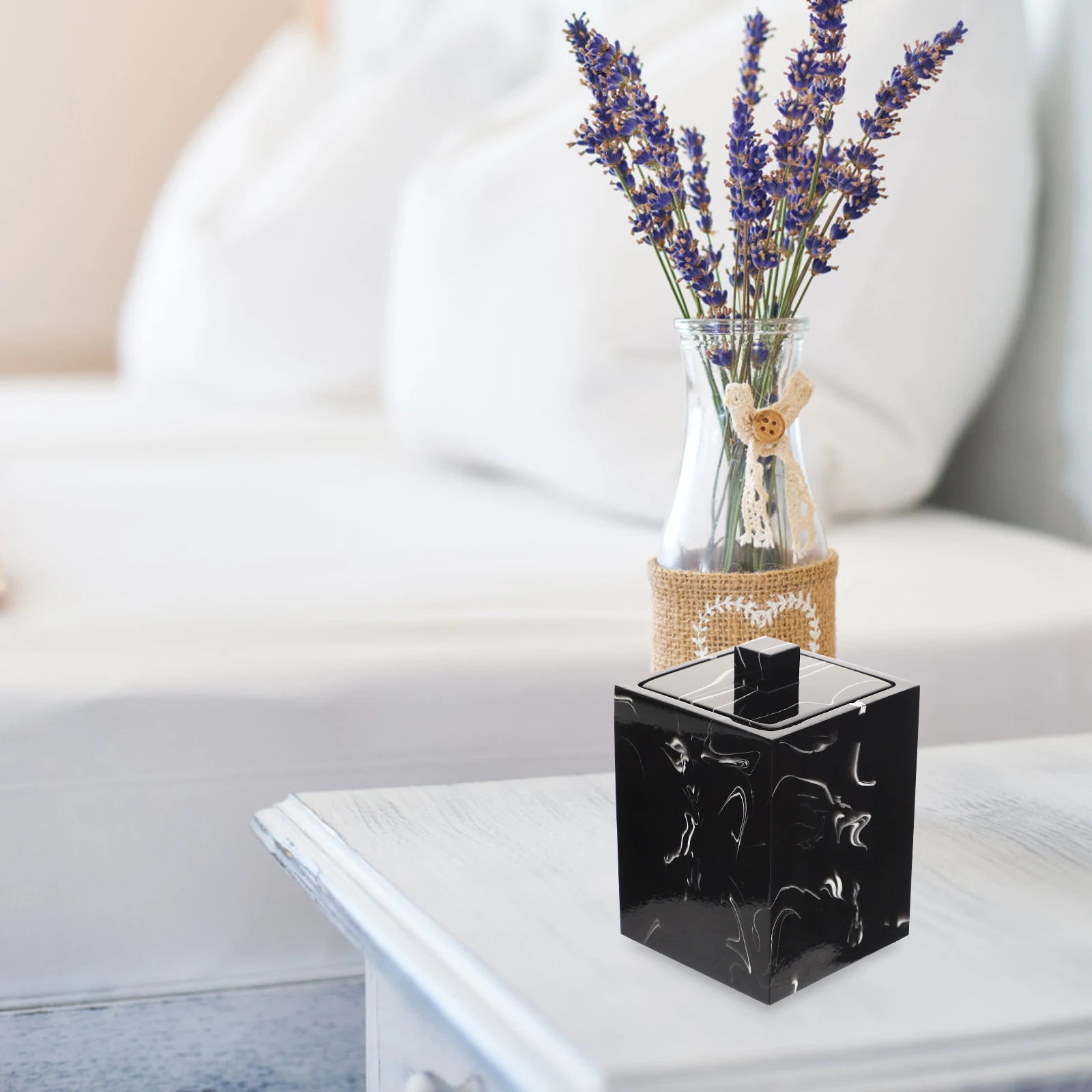 

Organizer Marble Bathroom Item Container Decorate Storage and Organization Black Resin Travel