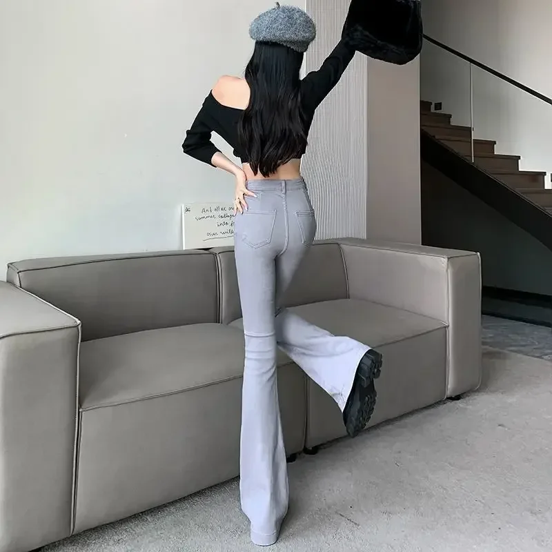 

Slim Fit Solid Color Trousers Stretch Womens Jeans Skinny Hippie 2000s Y2k New In A Aesthetic Clothing Xxl Denim Pants for Women