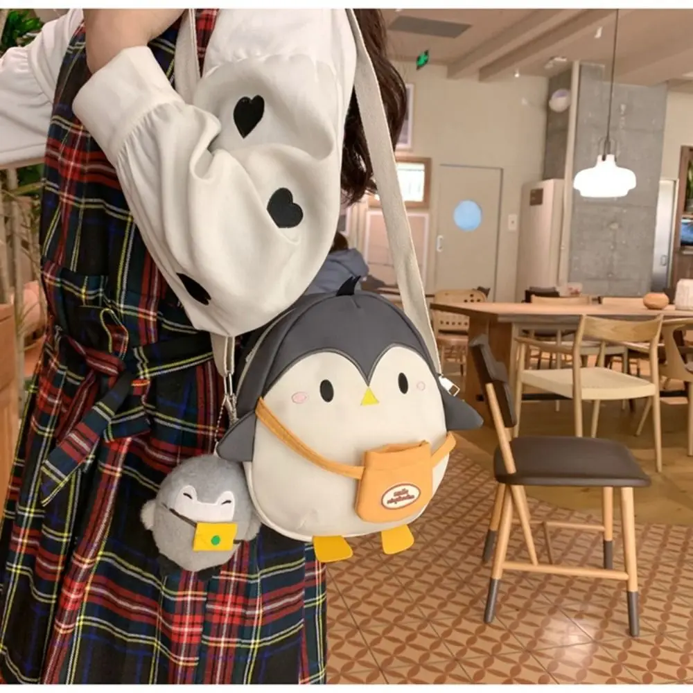 Nylon Penguin Shoulder Bag Fashion Large Capacity Comfortable Shopping Bag Portable Cute Evening Bag Women