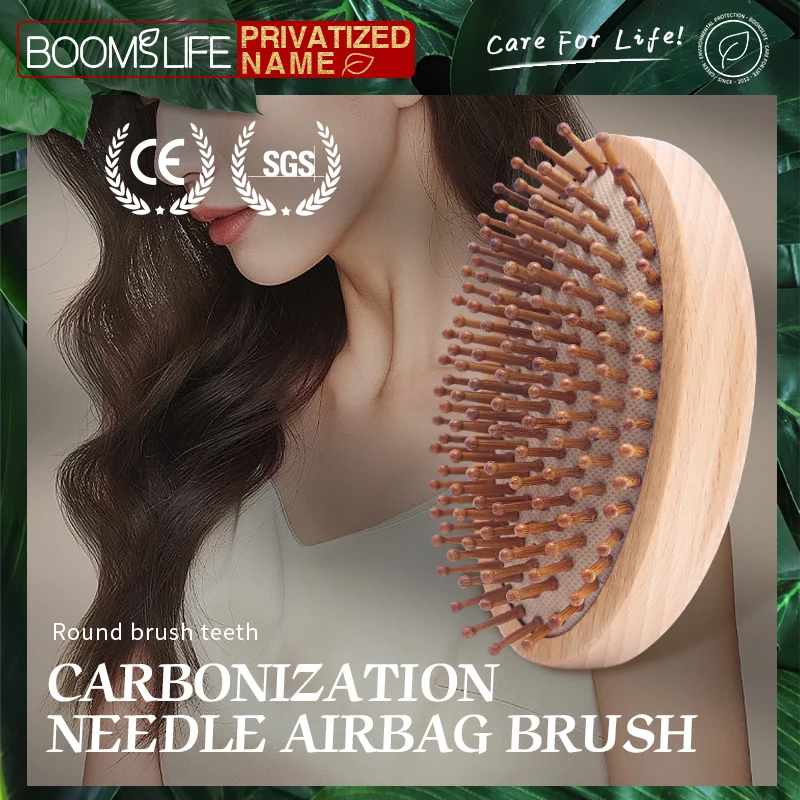 

Mini Hair Brush Women Anti Static Hair Comb for Hair Head Scalp Massage Brush Pocket Wooden Comb Wet Dry Travel Airbag Hairbrush