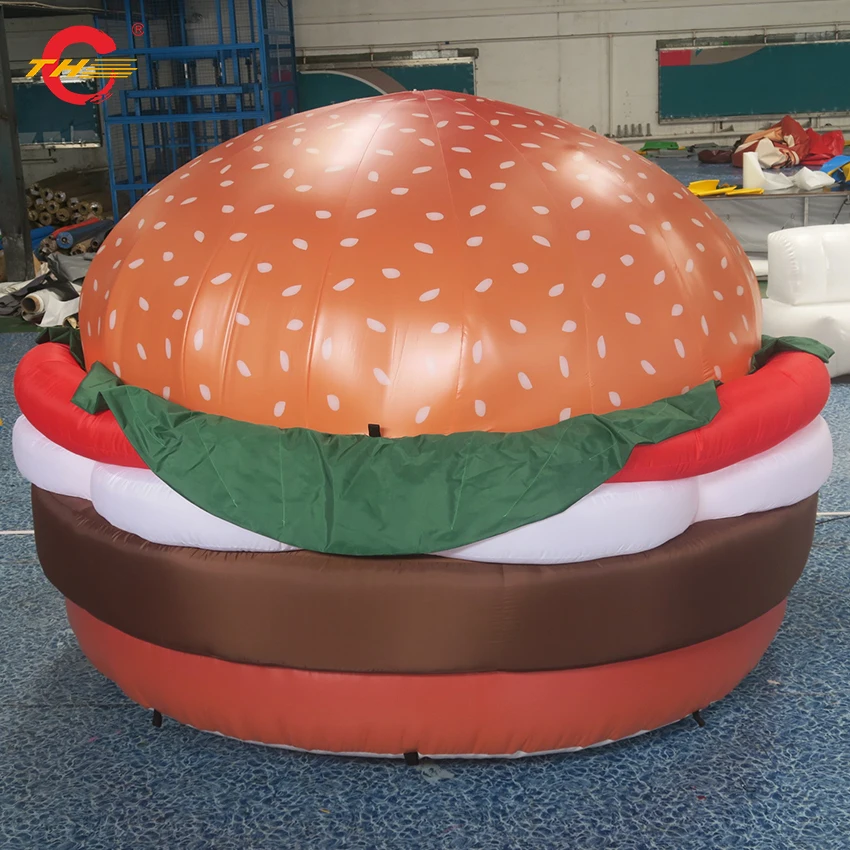 

free air ship to door, 3m/10ft high led lighting giant inflatable model, inflatable hamburger for advertise