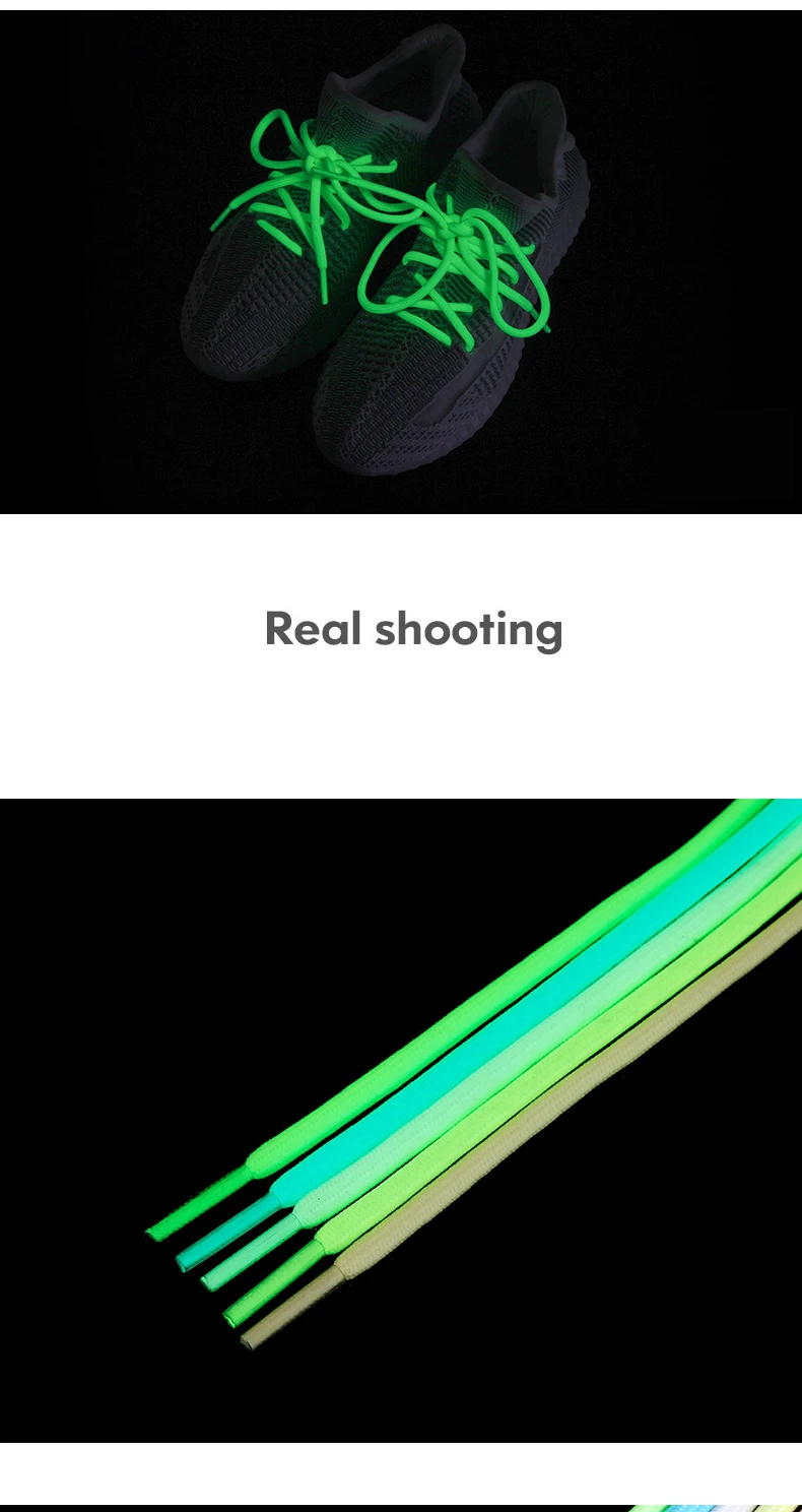 Runde, leuchtende, fluoreszierende Schnürsenkel, die im Dunkeln leuchten, Nacht-Farbschnürsenkel, Sportschnürsenkel für Canvas-Schuhe, Schnürsenkel für Erwachsene und Kinder, Neu – Detail 17
