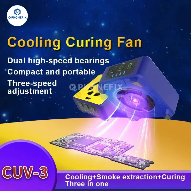 MECHANIC CUV-3 Cooling Curing Fan For Mobile Phone Motherboard Chip Welding Smoke Extraction Repair Tools