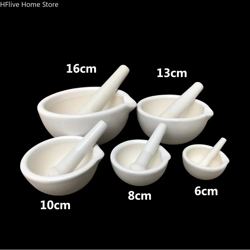 Household Ceramic Mortar and Pestle Set Grinding Bowls for Kitchen Spices Teas Garlic Pepper Grinder Mini Herb Mills 4 size