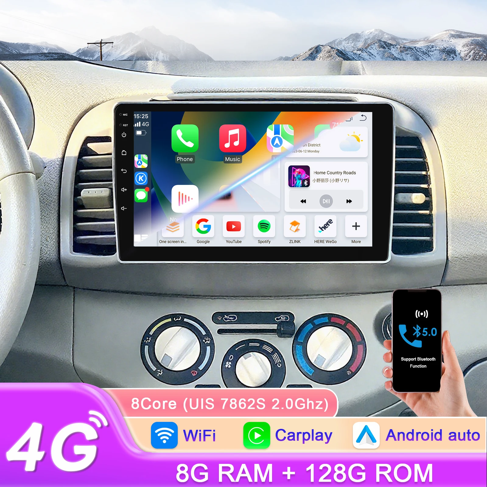 Carplay 4G-LTE 360Cam Carplay Android Car Radio For Nissan March Micra K12 2002 -2010 Car Multimedia Player GPS Auto Stereo RDS
