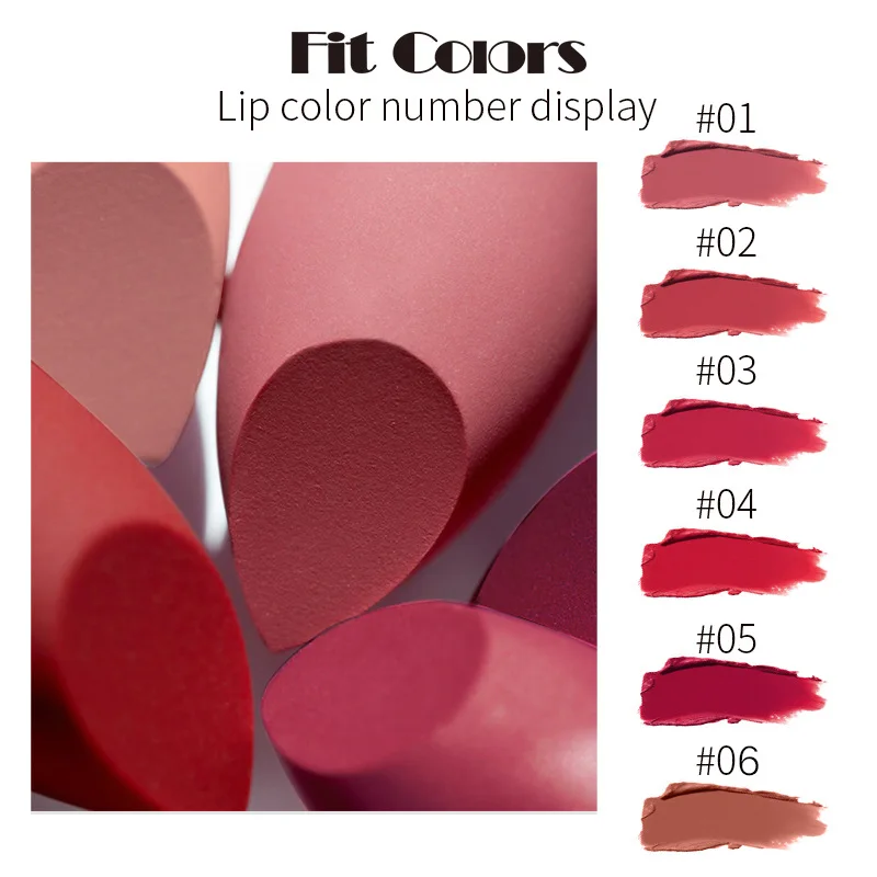 6Pcs Mini Capsule Matte Lipstick Velvet Finish Non Fading Transfer Proof Long Lasting Moisturizing Lip Makeup for Women