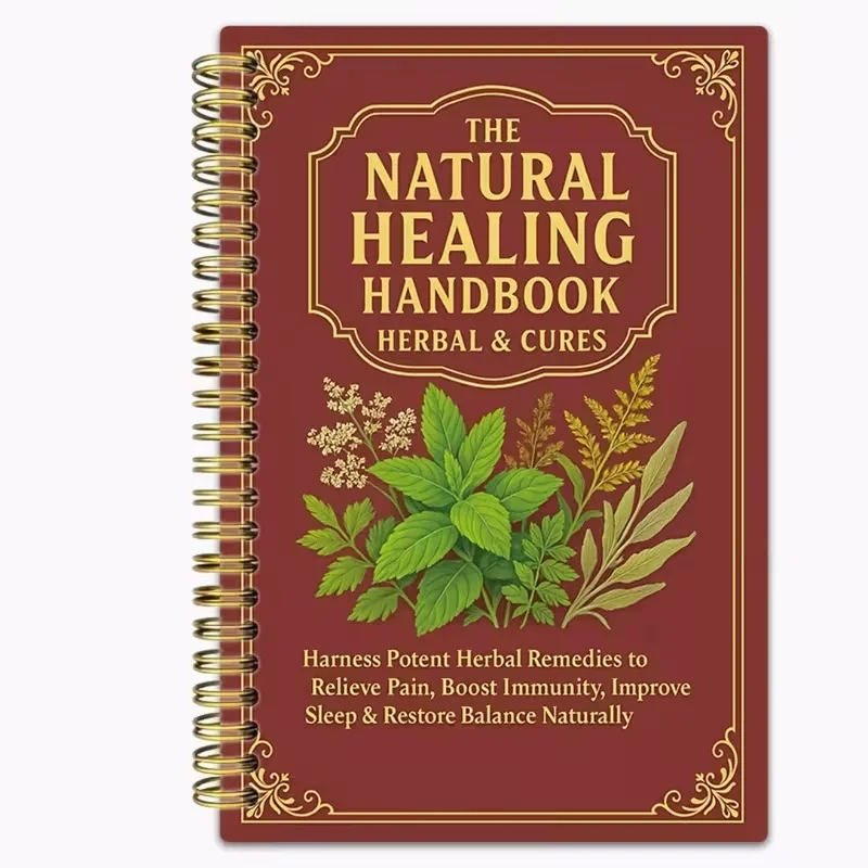 Natural Healing Guide Spiral Bound Herbal Book with Step-by-Step Recipes for Heart Health Blood Pressure and Focus Enhancement