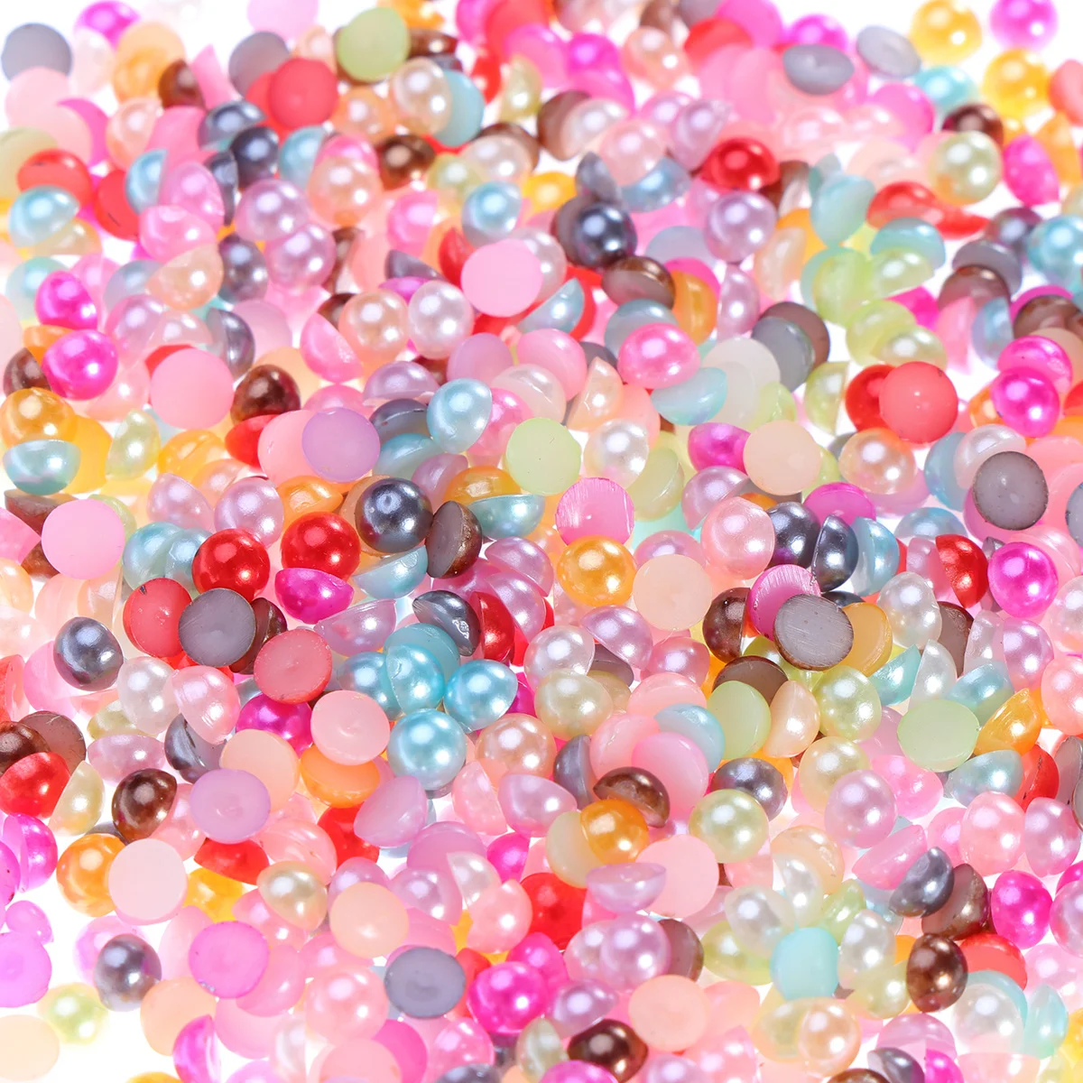

2000Pcs Imitation Pearl Decor Half Round ABS Beads Mixed Colors Craft Cabochons for DIY Jewelry Ornament Making Loose Beads