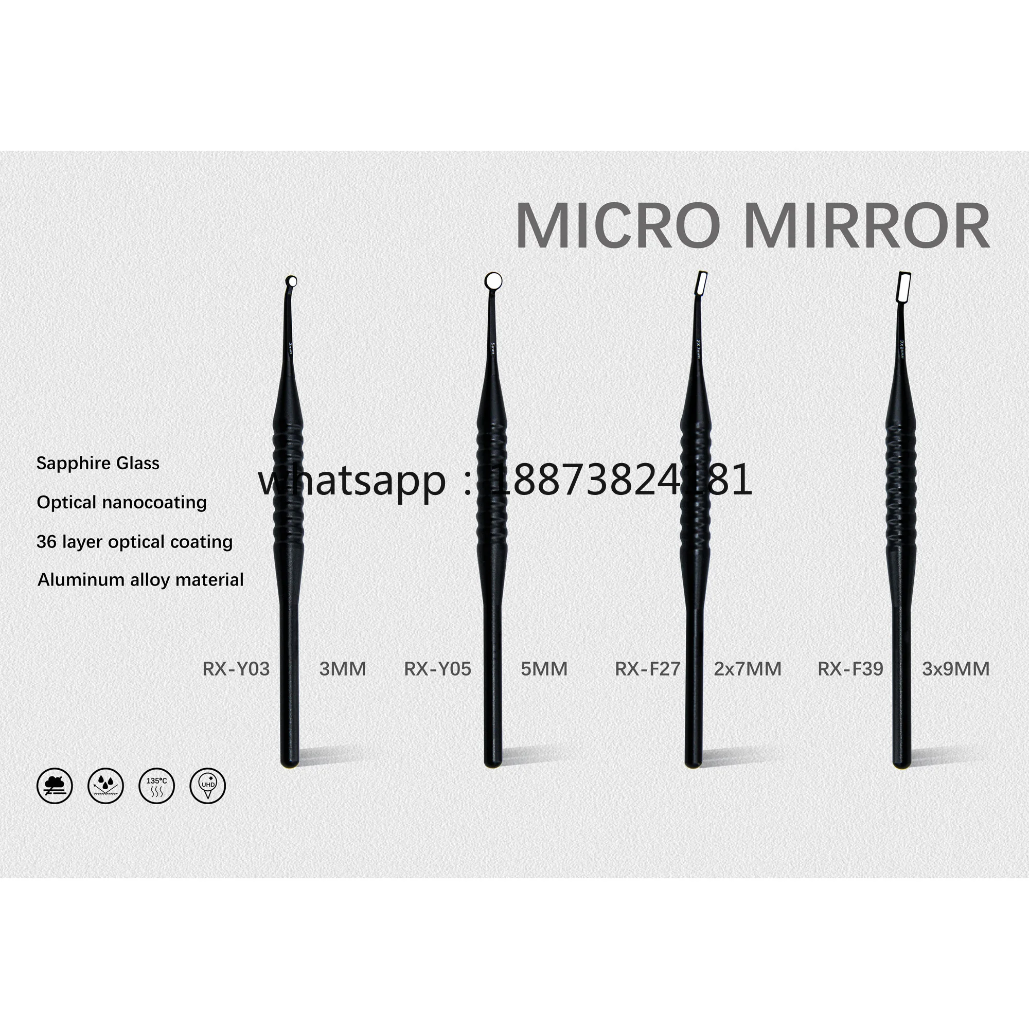 New Arrival Ultra-thin Fiberglass Dental Mirror Optical Nano-Coating Anti-fog Micro Mirror Round and Rectangular Shape fast ship