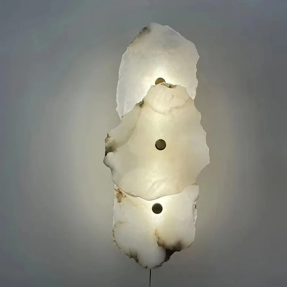 

Decorative LED Wall Light Natural Marble Sconce for Bedroom Living Dining Room Luxury Home Lighting