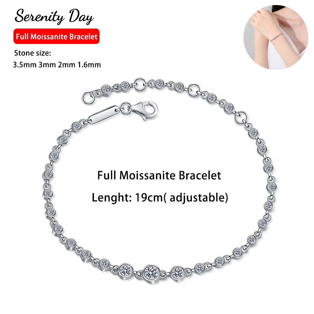 

Serenity D Color 3.5mm Full Moissanite Bracelet For Women Man S925 Silver Lab Diamond Bracelet Plated 18k Fine Jewelry Wholesale