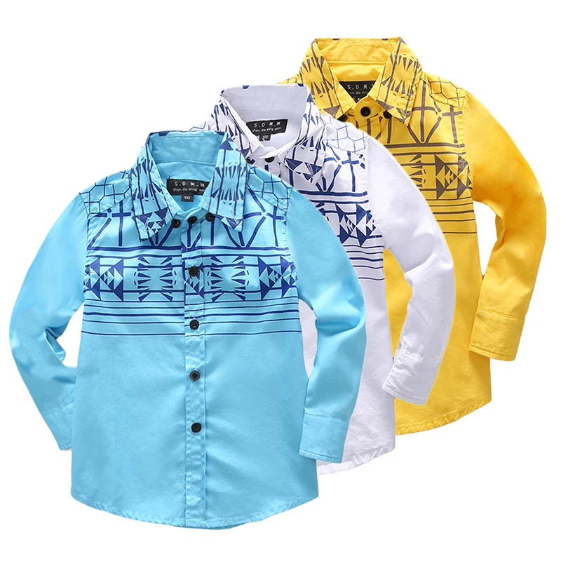

Baby Girls Long Sleeve shirts tops embroidery Pattern Clothing Kid school uniform Boys Shirt Autumn Birthday Party Formal Attire