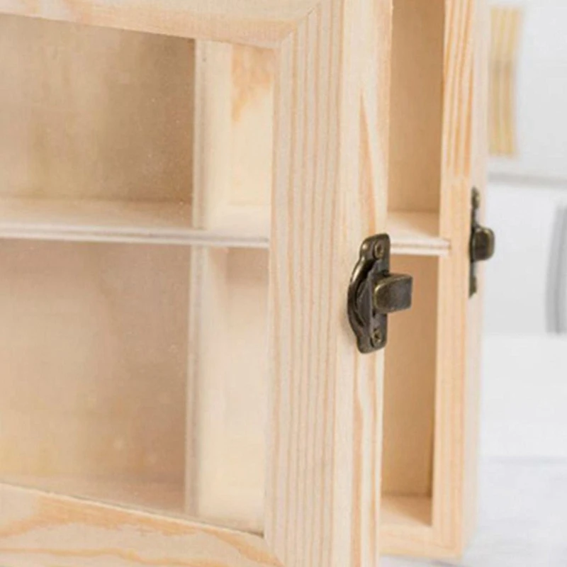 Kotak penyimpanan, rak kopi teh kayu 8 kompartemen kayu + kaca 1 buah