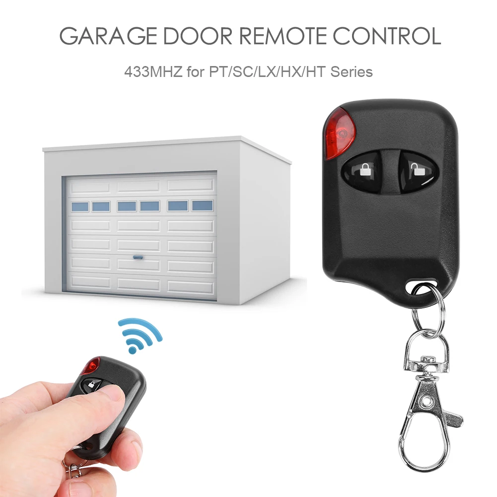Universal Remote Control 433Mhz Gate Garage Door 2 Buttons Key A B ON OFF Fob Fast Duplicator copy RF Wireless Remote Control
