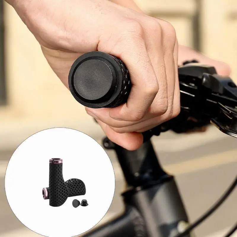 

652F 1Pair Shock Absorption Hollow Bicycles Grips Breathable Cycling Handle Nonslip Grip Bike Handle Cuffs Cover Enduring