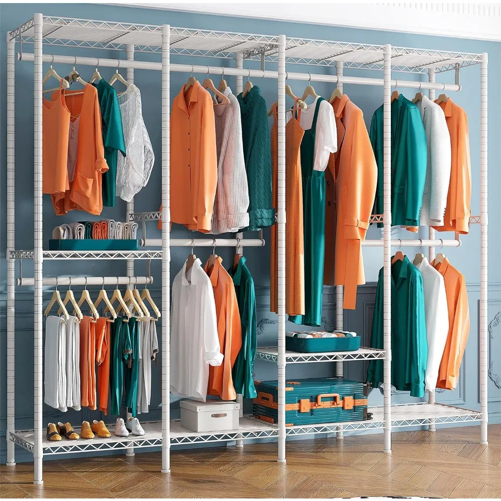 

Clothing Rack,1150LBS Heavy Duty Clothes Rack for Hanging Clothes Freestanding Closet Wardrobe Rack Multi-Functional Clothes