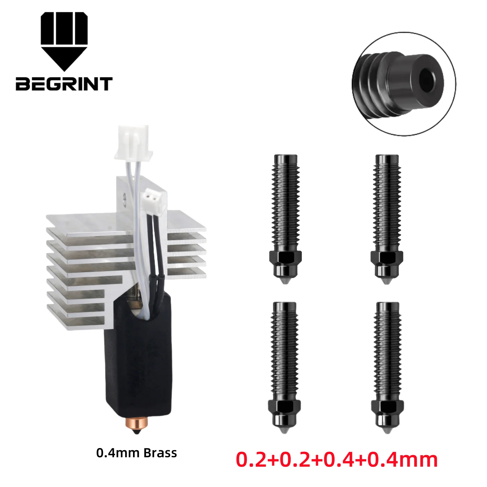 0.2/0.4/0.6/0.8mm Hotend Voor Centauri Carbon Gemonteerd Extruder Hotend Kit Voor Elegoo centauri carbon mondstuk Keramische Heater