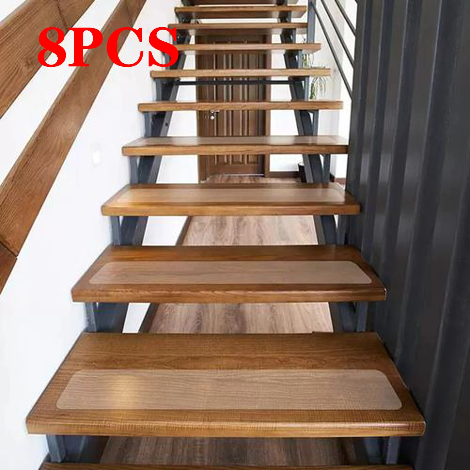 8 Pieces of Transparent Anti-Slip Tape, 15cm X 61cm, Safety Anti-Slip Adhesive Tape for Indoor/Outdoor Stairs, Bathtubs, Boats, and Ladders, Specialized Anti-Slip Tape for Steps