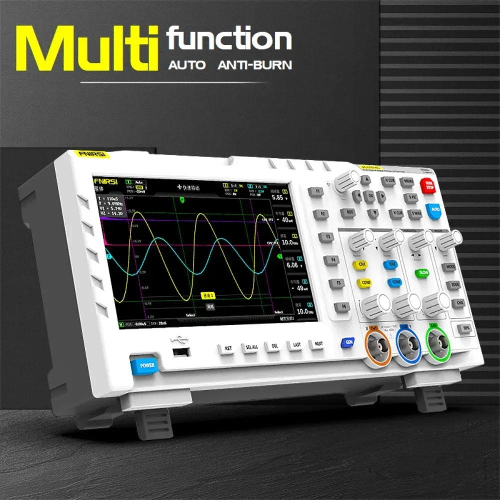 FNIRSI 1014D 2 IN 1 Professional Digital Oscilloscope Dual Channels DDS Signal Generator 100MHz Bandwidth 1GSa/s Sampling Rate