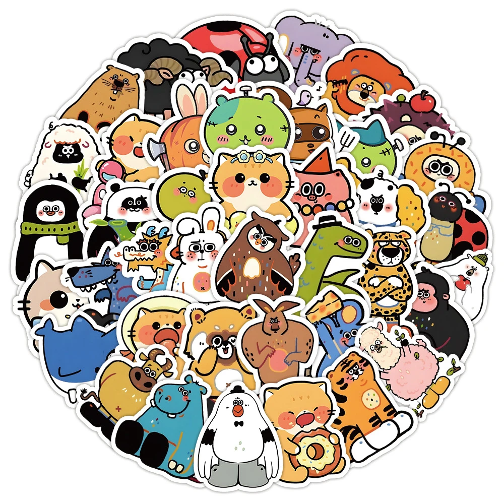 

10/30/50pcs Cute Cartoon Animal Stickers for Kids Graffiti Notebook Laptop Phone Scrapbook Viny Decal Graffiti Sticker Toy Gifts