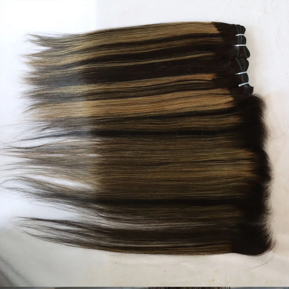 تسليط الضوء على البيانو 1B رمادي الشعر البشري عذراء ريمي تمديد حزم مع الدانتيل الشفاف إغلاق أمامي بالجملة انخفاض الشحن