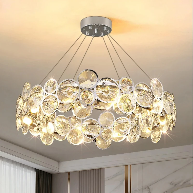 

French Bubble Crystal Pendant Modern Living Room Bedroom Dining Room E14LED Crystal Pendant