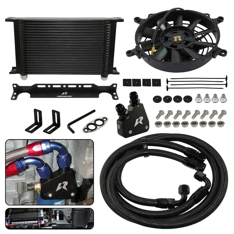 22/25 Row Universal Oil Cooler Kit For Corvette C5 C6 C7 LS1 LS2 LS3 Adapter Cadillac Oil Line+7