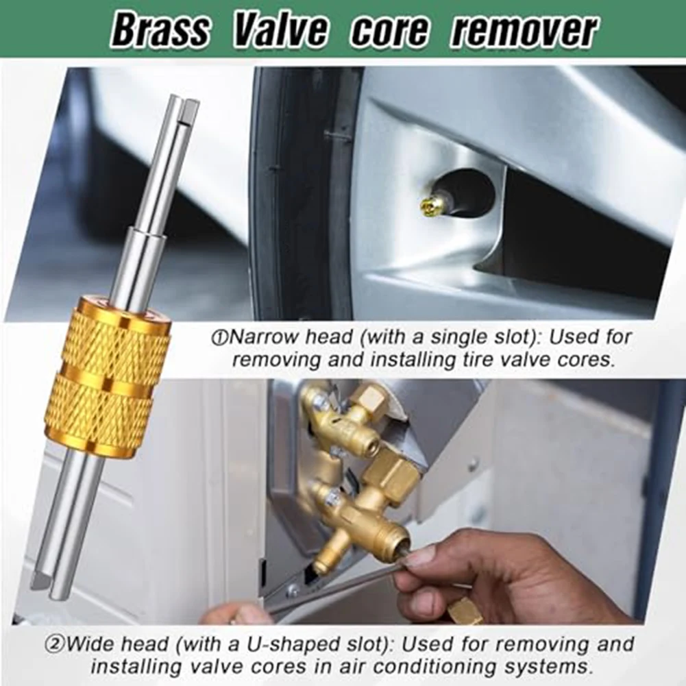 Refrigeration Adapter Brass Fitting 516 Female To 14 Male HVAC Adapter Brass Construction HNBR Gaskets Valve Core Remover