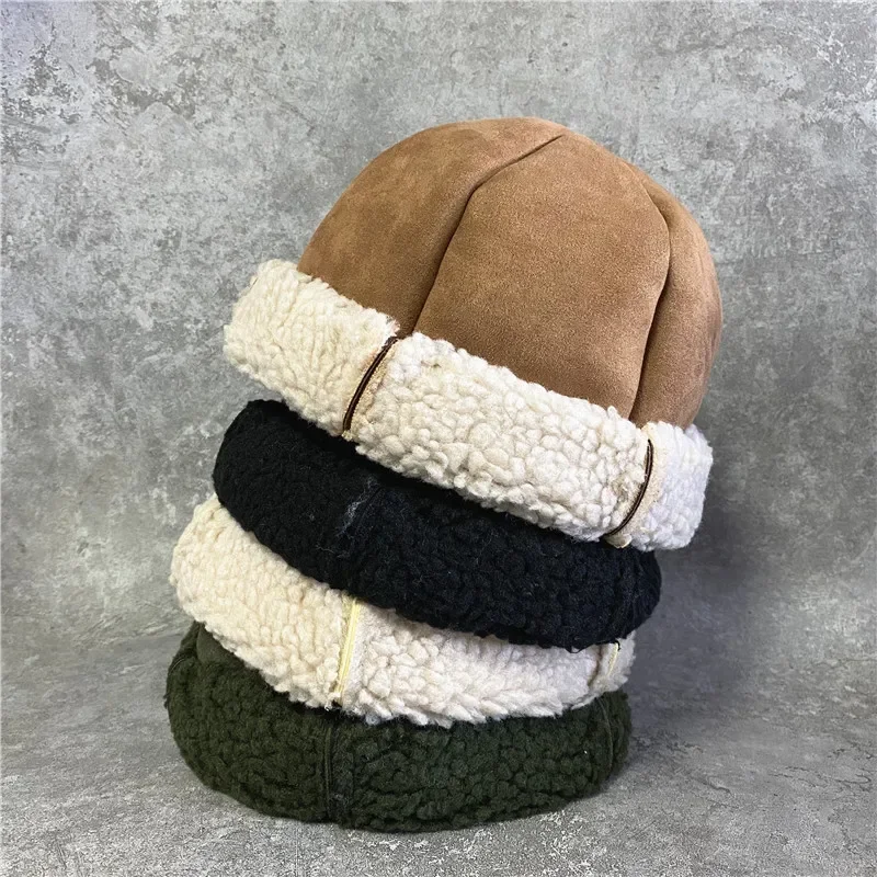 Winter Plush Landlord Beanie Hat Hiking Cap Stylish Men Beanie Visor Landlord Hat Street Trendsetter Hip Hop Hat Without Brim