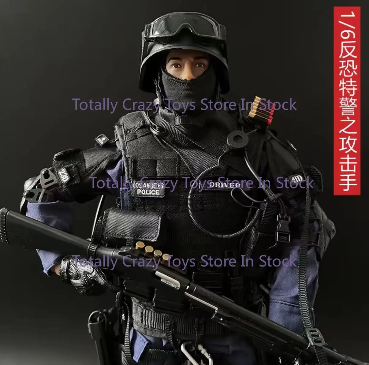 

1/6 anti-terrorism special police soldier model set chicken-eating doll joint movable military hand puppet about 30 cm high