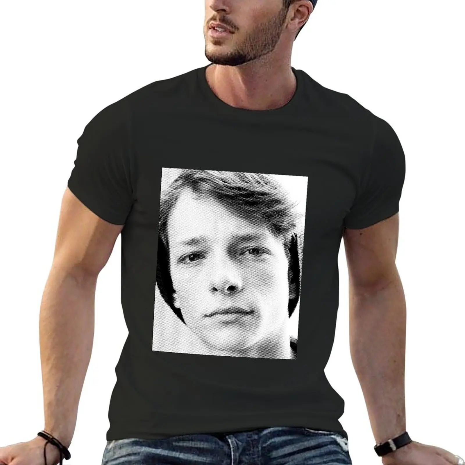 Mike Faist Black & White Portrait Made Of Dots T-Shirt cotton graphic tees customizeds graphics cute tops workout shirts for men