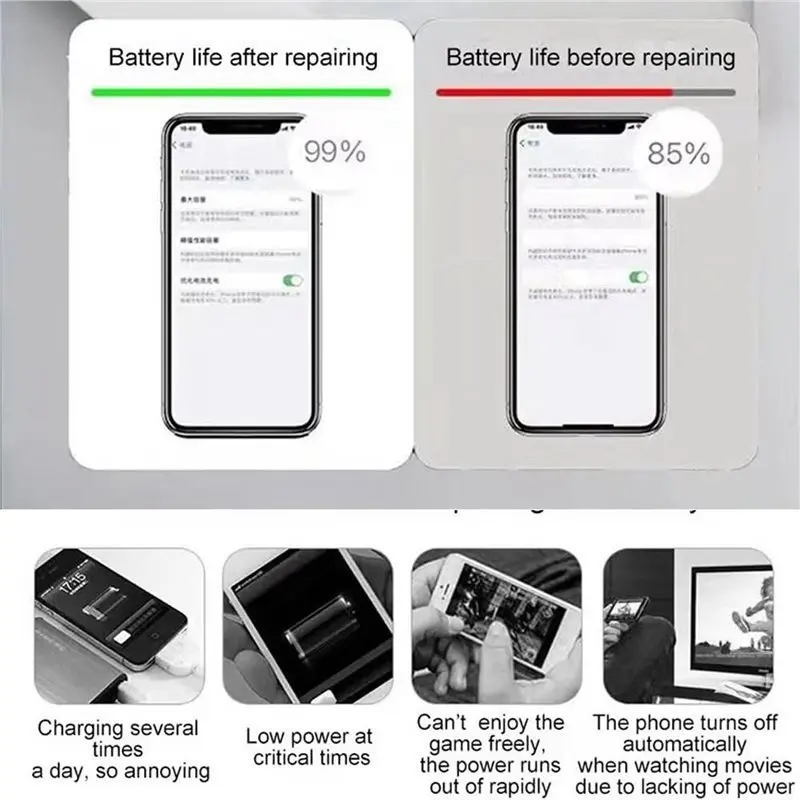 B92B-8PCS Smartphone Battery Repair Portable Battery Repairer For Phone Restorer Extend Phone Laptop Tablet Battery Life