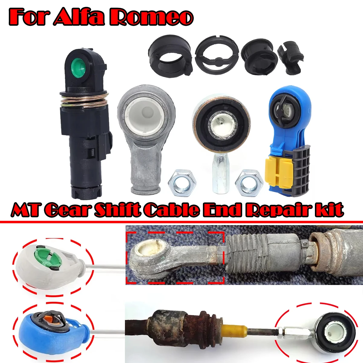 MT Gear Shift Cable Linkage Bush Shifter Lever End Rod Bushing For Alfa Romeo 145 146 147 GT 156 166 GTV Spider MiTo Replacement