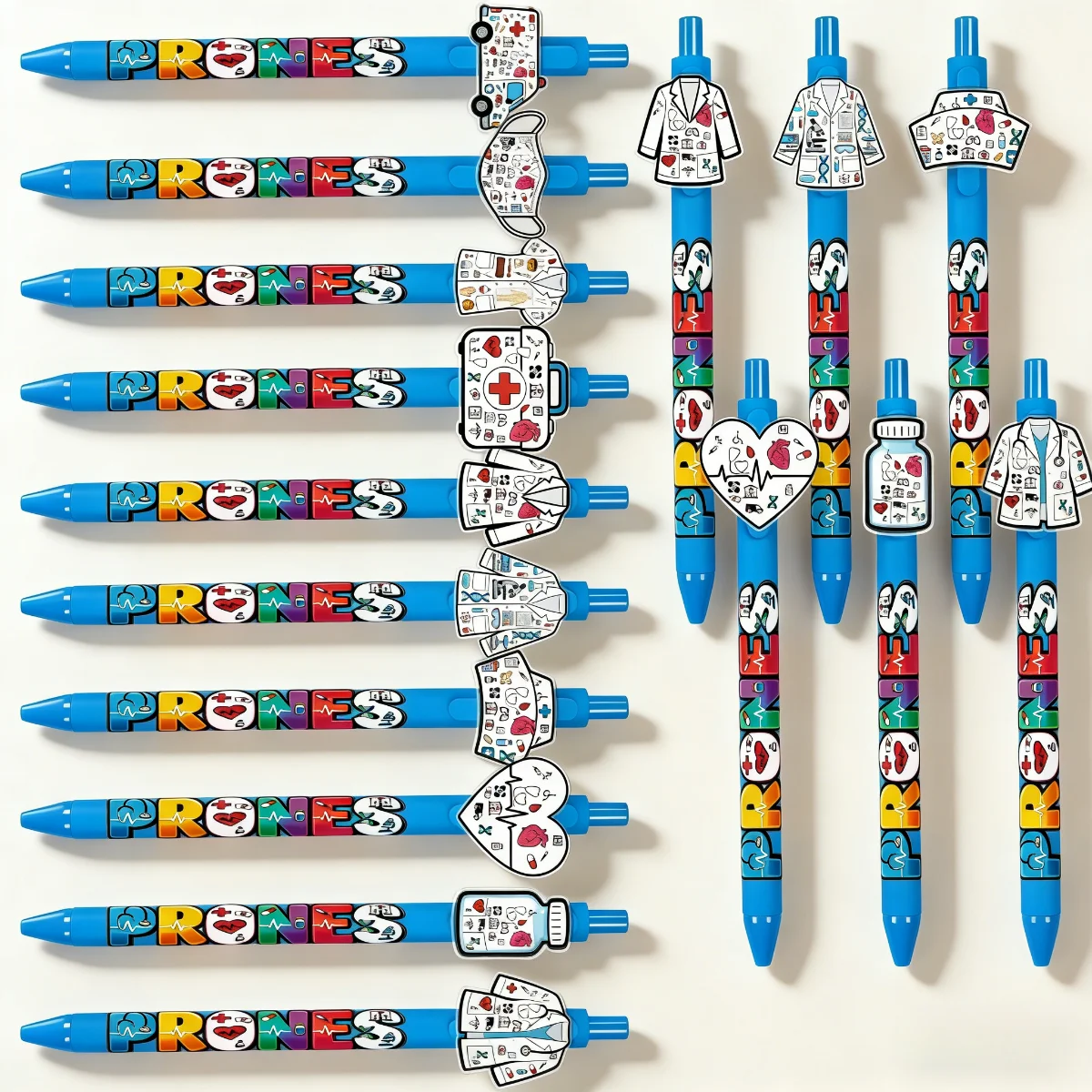 10 pieces / 16 pieces medical and healthcare themed push-button ballpoint pens - medical staff gift pens