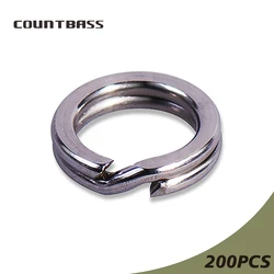 Countbass 200pcs 3, 3.5, 4, 4.5, 5, 5.5, 6, 7,7.5 mm Stainless Steel Heavy Duty Split Rings Terminal Tackle Fishing Accesssories