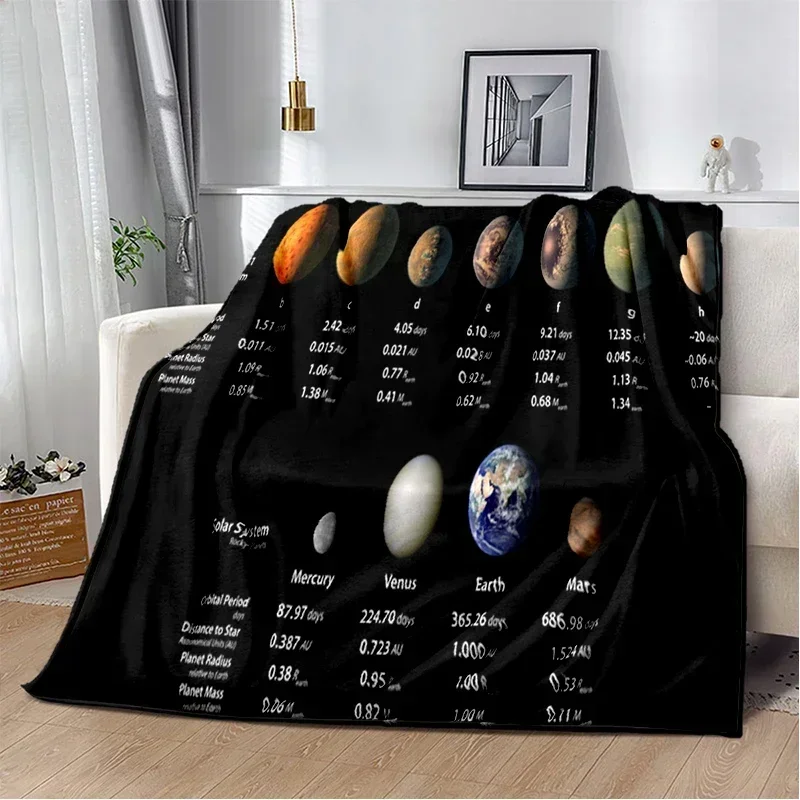 

Modern Flannel Blanket Cover Gedruckt Bettdecke Geschenk Solar System Soft Plush Sofa Bed Throwing Cartoon Picnic Blankets