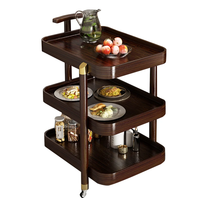 

Съемная тележка для хранения закусок на колесиках, бамбуковая стойка, многослойный бытовой стол от пола до потолка, чайная полка