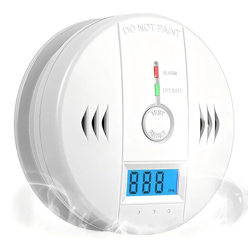 100PCS Carbon Monoxide Detector - Battery Powered, LCD Display, UL2034 Standards - Home Safety Essential