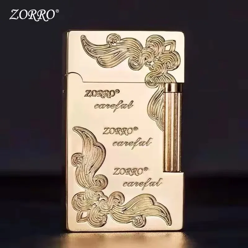 ZORRO Loud Voice Colorful Shell Kerosene Lighter Metal Wire-drawing Sideslip Ignition Open Flame High-grade Lighters Smoking