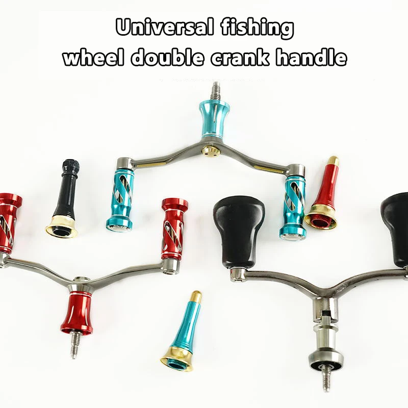 Fishing Wheel Grip Spinning Wheels Fish Wheel Double Shake Handle CNC Metal Rocker Arm Fit Outdooring Fishing Accessories