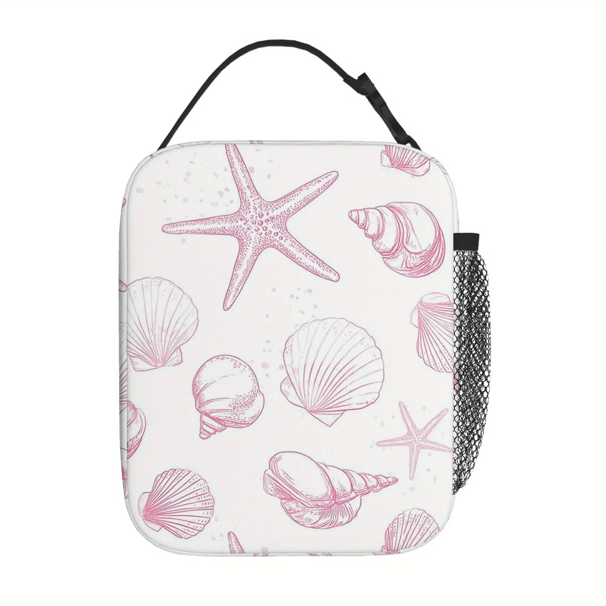 1pc, Seashells and Starfish Pattern Printed Thermal Bag, Insulated Bag, No Food Contact, Suitable for Home, Restaurant, Office,