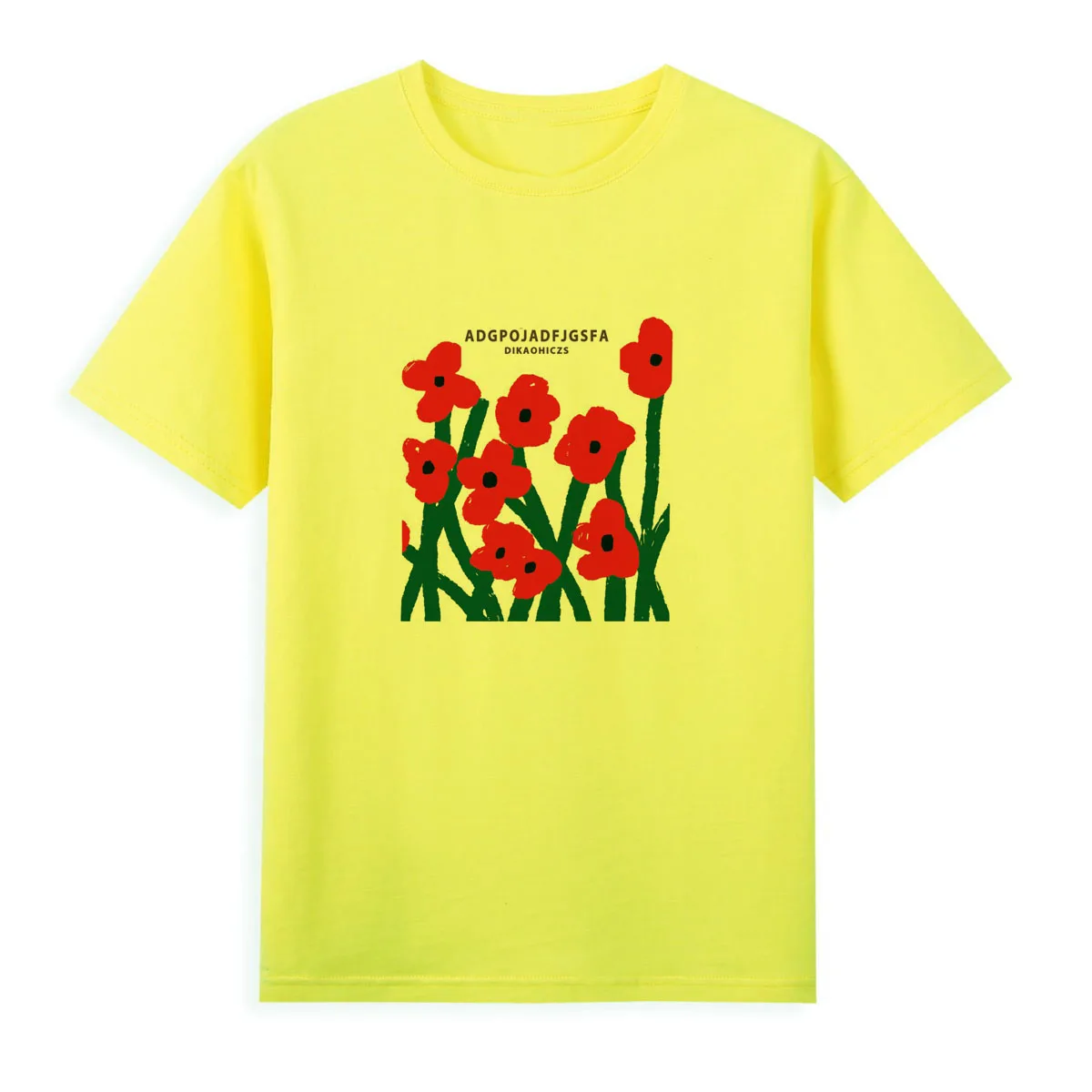 

Art painting flower print T-shirt Women's new fashion short sleeve European beautiful beauty T-shirt A1-62