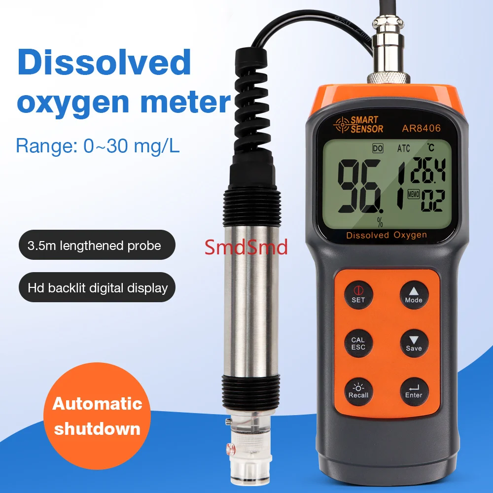 Aquaculture DO Tester 0-30mg/L  Digital Dissolved Oxygen Meter Water Quality Tester Measuring Range Oxygen Contents Detector