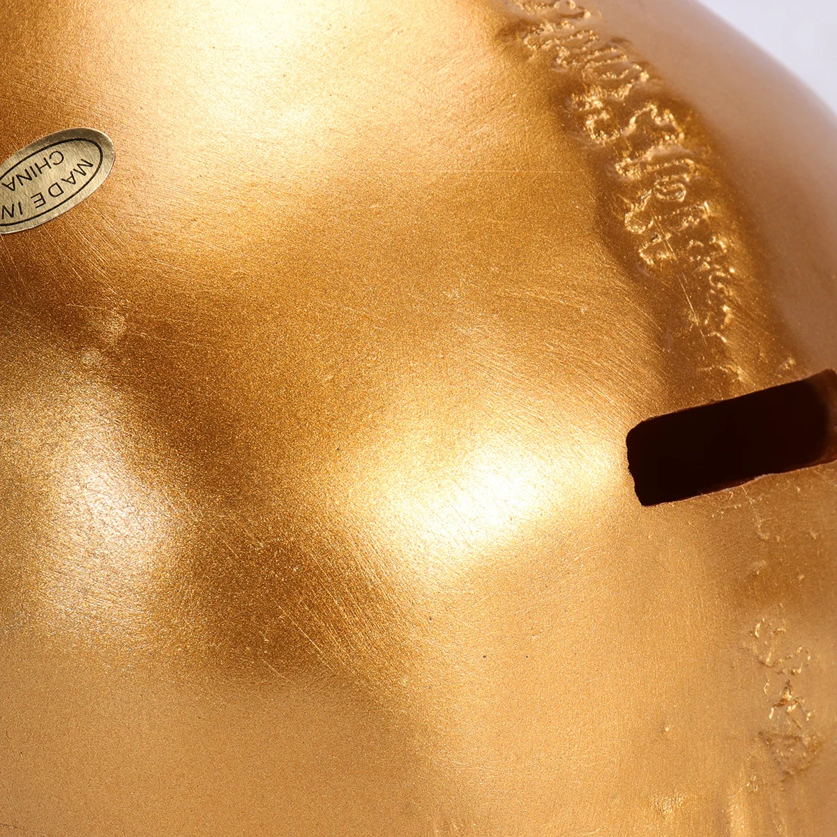 

1pcs Skull Piggy Bank Golden Resin Sturdy Halloween Decor For Home Office Desktop Storage Tabletop Skull Head Ornament Scary