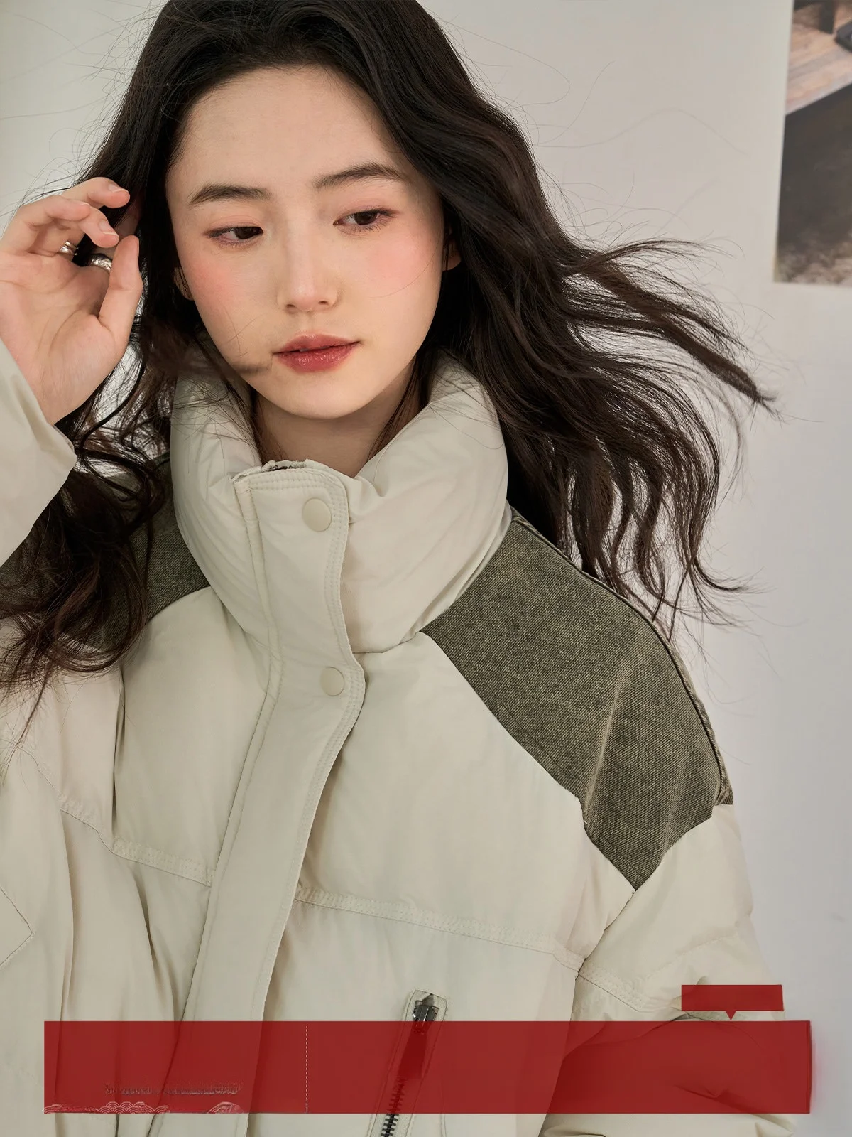 

MoZao Women's Thiened Warm Du down Jaet Loose Lazy Sle ort Coat Autumn Winter Seasonal Pure Color Hooded Zipper